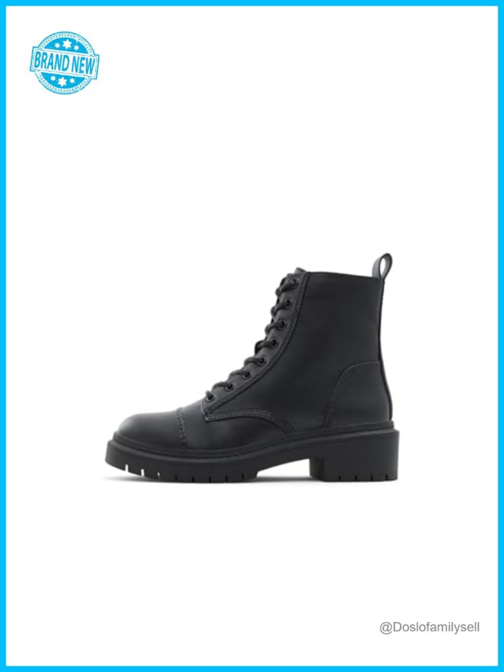 Leather Ankle Bootie Round Toe Water Resistant Combat Boot
